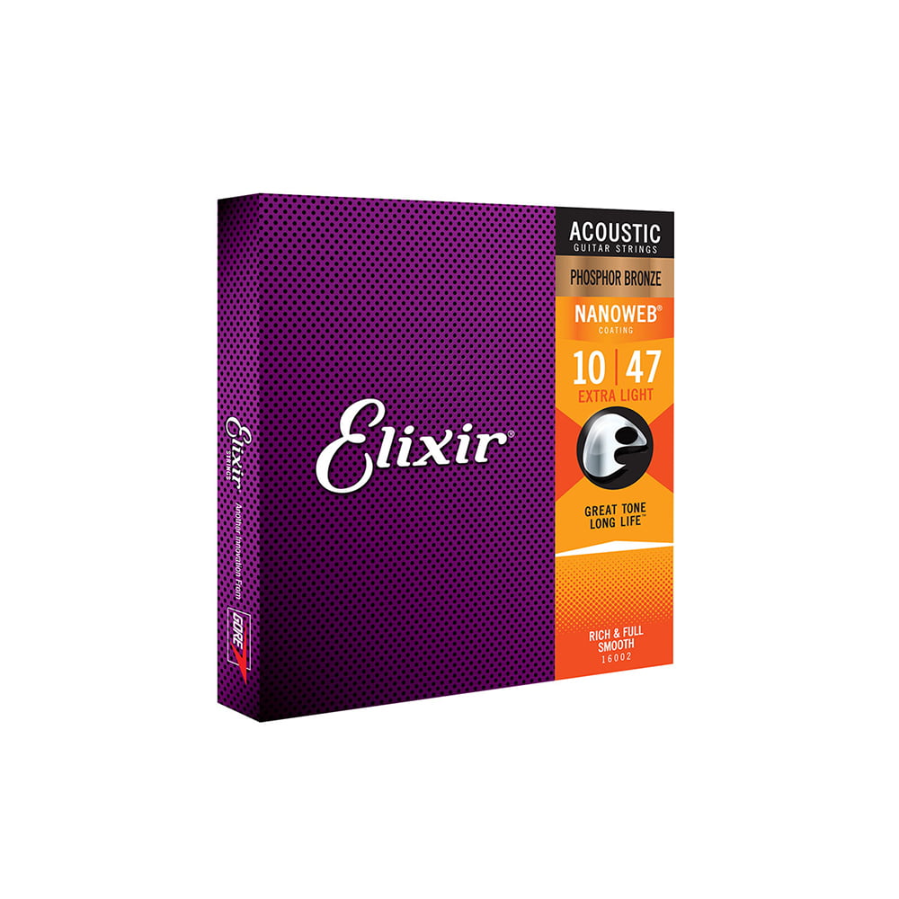 Cordas para Violão Aço Elixir Phosphor Bronze Extra Light 10/47 - 16002